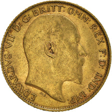 Munten, Groot Bretagne, Edward VII, 1/2 Sovereign, 1907, ZF+, Goud, KM:804