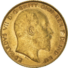 Monnaie, Grande-Bretagne, Edward VII, 1/2 Sovereign, 1909, TTB+, Or, KM:804