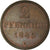 Coin, German States, HANNOVER, Ernst August, 2 Pfennig, 1845, AU(55-58), Copper