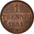 Moneda, Estados alemanes, HANNOVER, Ernst August, Pfennig, 1851, EBC+, Cobre