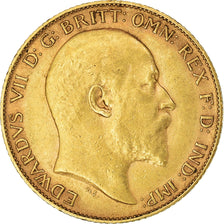 Münze, Großbritannien, Edward VII, 1/2 Sovereign, 1910, SS+, Gold, KM:804