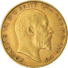 Münze, Großbritannien, Edward VII, 1/2 Sovereign, 1909, SS, Gold, KM:804