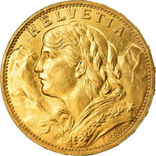 Moeda, Suíça, 20 Francs, 1897, Bern, MS(60-62), Dourado, KM:35.1