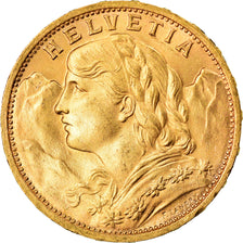 Munten, Zwitserland, 20 Francs, 1927, Bern, UNC-, Goud, KM:35.1