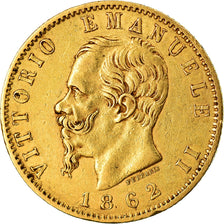 Coin, Italy, Vittorio Emanuele II, 20 Lire, 1862, Torino, AU(50-53), Gold