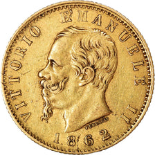 Moneda, Italia, Vittorio Emanuele II, 20 Lire, 1862, Torino, MBC, Oro, KM:10.1