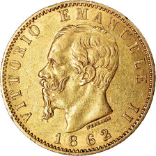 Munten, Italië, Vittorio Emanuele II, 20 Lire, 1862, Torino, ZF+, Goud, KM:10.1