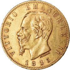 Coin, Italy, Vittorio Emanuele II, 20 Lire, 1865, Torino, EF(40-45), Gold