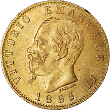 Coin, Italy, Vittorio Emanuele II, 20 Lire, 1865, Torino, EF(40-45), Gold