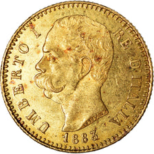 Münze, Italien, Umberto I, 20 Lire, 1883, Rome, VZ+, Gold, KM:21