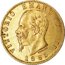 Moneta, Włochy, Vittorio Emanuele II, 20 Lire, 1865, Torino, AU(55-58), Złoto