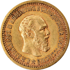 Moneta, Russia, Alexander III, 5 Roubles, 1889, St. Petersburg, AU(50-53)