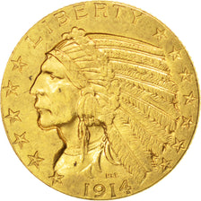 Stati Uniti, Indian Head, $5, Half Eagle, 1914, U.S. Mint, Philadelphia, BB,...