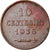 Coin, San Marino, 10 Centesimi, 1938, Rome, MS(63), Bronze, KM:13