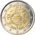 België, 2 Euro, 10 ans de l'Euro, 2012, Brussels, UNC-, Bi-Metallic, KM:315