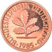 Moneta, Niemcy - RFN, Pfennig, 1985, Karlsruhe, Proof, MS(65-70), Miedź