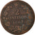 Moneda, Italia, Vittorio Emanuele II, 2 Centesimi, 1867, Milan, BC, Cobre