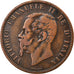 Monnaie, Italie, Vittorio Emanuele II, 10 Centesimi, 1863, Milan, TB+, Cuivre