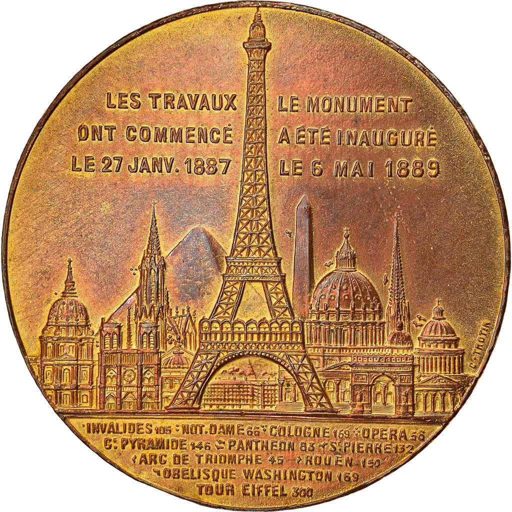 France, Médaille, Souvenir de mon Ascension à la Tour Eiffel, Society, 1889