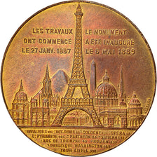 France, Médaille, Souvenir de mon Ascension à la Tour Eiffel, Society, 1889