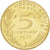 Moneta, Francja, 5 Centimes, 1972, MS(65-70), Aluminium-Brąz, KM:P440