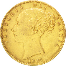 GREAT BRITAIN, Sovereign, 1866, KM #736.2, EF(40-45), Gold, 7.96