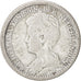 Coin, Netherlands, Wilhelmina I, 25 Cents, 1917, VF(30-35), Silver, KM:146