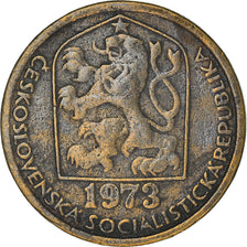 Moneta, Czechosłowacja, 20 Haleru, 1973, VF(30-35), Mosiądz niklowy, KM:74