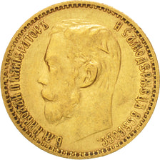 Russland, Nicholas II, 5 Roubles, 1898, St. Petersburg, EF(40-45), Gold, KM:62