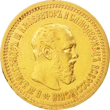 Münze, Russland, Alexander III, 5 Roubles, 1889, St. Petersburg, SS, Gold