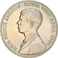 Moneda, SANTA ELENA & ASCENSIÓN, 50 Pence, 1984, Royal Visit ANDROW, EBC, Cobre