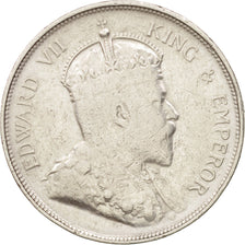 Monnaie, Straits Settlements, Edward VII, 50 Cents, 1907, TB+, Argent, KM:24