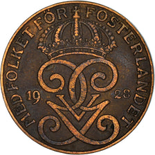 Coin, Sweden, Gustaf V, 2 Öre, 1928, EF(40-45), Bronze, KM:778