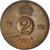 Munten, Zweden, Gustaf VI, 2 Öre, 1957, FR+, Bronze, KM:821