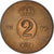 Munten, Zweden, Gustaf VI, 2 Öre, 1970, ZF+, Bronzen, KM:821