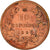 Moneda, Italia, Vittorio Emanuele II, 10 Centesimi, 1866, Milan, BC+, Cobre