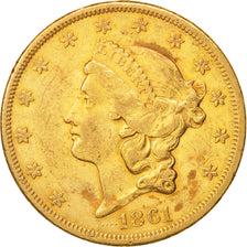 États-Unis, Liberty Head, $20, Double Eagle, 1861, U.S. Mint, Philadelphia