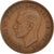 Coin, Great Britain, George VI, 1/2 Penny, 1943, EF(40-45), Bronze, KM:844