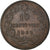 Moneta, Włochy, Vittorio Emanuele II, 10 Centesimi, 1862, VF(30-35), Miedź
