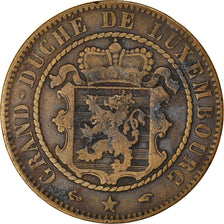 Moneta, Lussemburgo, William III, 10 Centimes, 1860, Paris, MB+, Bronzo, KM:23.2