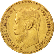 Russland, Nicholas II, 5 Roubles, 1898, St. Petersburg, EF(40-45), Gold, KM:62