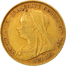 Grande-Bretagne, Victoria, 1/2 Sovereign, 1896, TTB, Or, KM:784