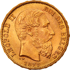 Coin, Belgium, Leopold II, 20 Francs, 20 Frank, 1875, AU(55-58), Gold, KM:37