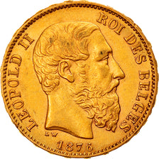 Coin, Belgium, Leopold II, 20 Francs, 20 Frank, 1876, AU(50-53), Gold, KM:37