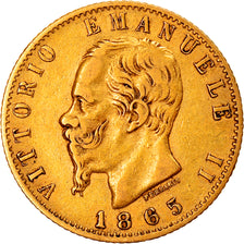 Moneta, Italia, Vittorio Emanuele II, 20 Lire, 1865, Torino, BB, Oro, KM:10.1