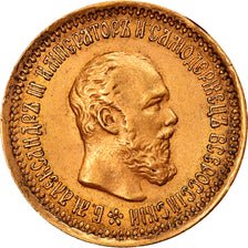 Moneta, Russia, Alexander III, 5 Roubles, 1889, St. Petersburg, AU(50-53)