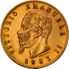 Moneta, Italia, Vittorio Emanuele II, 20 Lire, 1863, Torino, BB+, Oro, KM:10.1