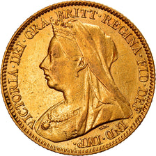 Moeda, Grã-Bretanha, Victoria, 1/2 Sovereign, 1896, London, AU(50-53), Dourado