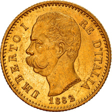 Munten, Italië, Umberto I, 20 Lire, 1882, Rome, PR+, Goud, KM:21