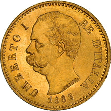 Münze, Italien, Umberto I, 20 Lire, 1882, Rome, UNZ+, Gold, KM:21